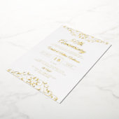クラシック金ゴールドホワイトスワール50周年結婚記念 箔招待状 (回転した状態)