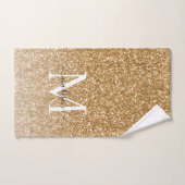 クラシック金ゴールドモダングリッターモノグラムガーリースクリプト バスタオルセット (ハンドタオル)