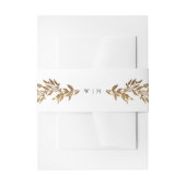 クラシック金ゴールドモノグラム植物株結婚式 招待状ベリーバンド (正面例)