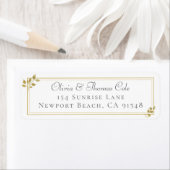 クラシック金ゴールドユエレガントーカリ結婚の住所 ラベル (インサイチュ)