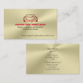 クラシック金ゴールドルックのRed Sports車、自動車販売 名刺 (正面/裏面)