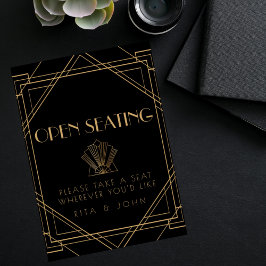 クラシック金ゴールドヴィンテージオープンシー結婚トのサイン ポスター