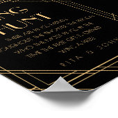 クラシック金ゴールドヴィンテージリングや輪狩りブライダルシャワー標識 ポスター (角)