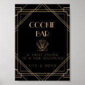 クラシック金ゴールドヴィンテージCookieテー結婚ブルの署名 ポスター (正面)