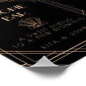 クラシック金ゴールドヴィンテージCookieテー結婚ブルの署名 ポスター (角)