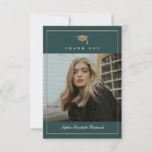 クラシック金ゴールド写真の卒業 サンキューカード (正面)