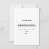 クラシック金ゴールド写真の卒業 サンキューカード (裏面)