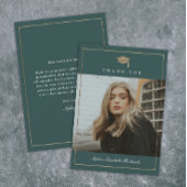 クラシック金ゴールド写真の卒業 サンキューカード
