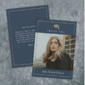 クラシック金ゴールド写真の卒業 サンキューカード