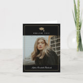 クラシック金ゴールド写真の卒業 サンキューカード (正面)