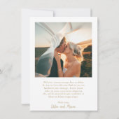 クラシック金ゴールド写真エレガントな結婚式 サンキューカード (裏面)