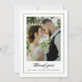 クラシック金ゴールド写結婚真 サンキューカード (正面)