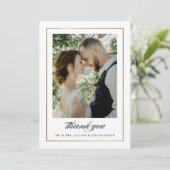 クラシック金ゴールド写結婚真 サンキューカード (スタンド正面)