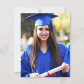 クラシック金ゴールド卒業写真 サンキューカード (裏面)