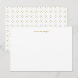 クラシック金ゴールド名にシックパーソナライズされた ノートカード