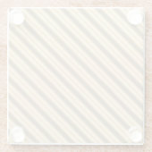 クラシック金ゴールド対角ストライプコースター ガラスコースター (裏面)