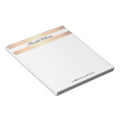 クラシック金ゴールド帯の名前パーソナライズされた ノートパッド (アングル)