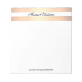 クラシック金ゴールド帯の名前パーソナライズされた ノートパッド (正面)