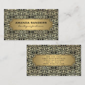 クラシック金ゴールド枠装飾模様 名刺 (正面/裏面)