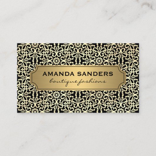 クラシック金ゴールド枠装飾模様 名刺 (正面)