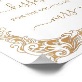 クラシック金ゴールド白縁どキスゲーム数 ポスター (角)