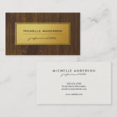 クラシック金ゴールド素朴ウッド 名刺 (正面/裏面)