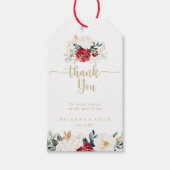 クラシック金ゴールド結婚フローラありがとう ギフトタグ (正面)