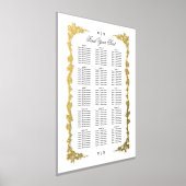 クラシック金ゴールド結婚植物学座席計画 箔ポスター (レイダウン)