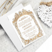 クラシック金ゴールド縁どイスラムアクイカAqeqaベビー 招待状