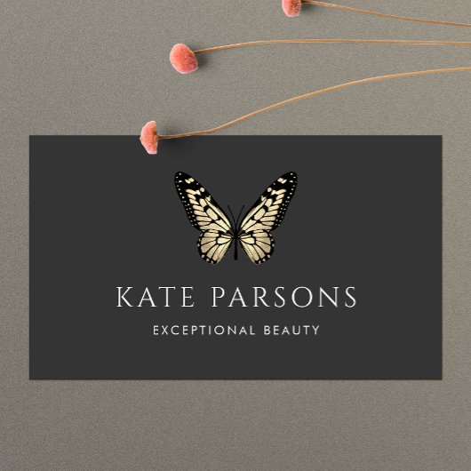 クラシック金ゴールド蝶 名刺
