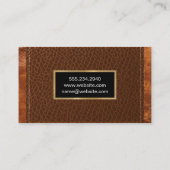 クラシック金ゴールド金属 |ワニ革ステッチ 名刺 (裏面)