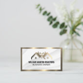 クラシック金ゴールド金属 | 実在不動産プロパティログ 名刺 (スタンド正面)