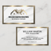 クラシック金ゴールド金属 | 実在不動産プロパティログ 名刺 (正面/裏面)