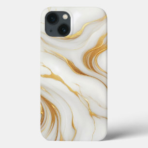 クラシック金ゴールド静脈の白い大理石iPhone 13ケース iPhone 13ケース