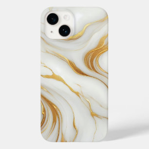 クラシック金ゴールド静脈の白い大理石iPhone 14ケース Case-Mate iPhone 14ケース