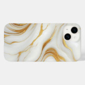 クラシック金ゴールド静脈の白い大理石iPhone 14ケース Case-Mate iPhoneケース (裏面 (横))