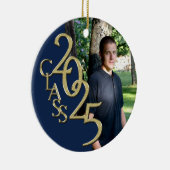 クラシック金ゴールド2025年大学院写真 セラミックオーナメント (右)