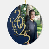 クラシック金ゴールド2025年大学院写真 セラミックオーナメント (左)