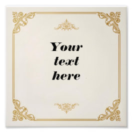 クラシック金ゴールド・アクセス付きの証明書華美テンプレート フォトプリント           