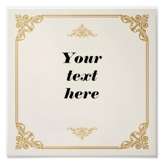 クラシック金ゴールド・アクセス付きの証明書華美テンプレート フォトプリント            (正面)
