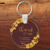 クラシック金ゴールド&バーグンディさん結婚に感謝 キーホルダー (正面)