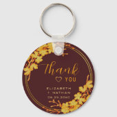 クラシック金ゴールド&バーグンディさん結婚に感謝 キーホルダー (裏面)