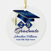 クラシック金ゴールド・ブルー セラミックオーナメント (正面)