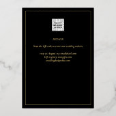 クラシック金ホイル黒エレガントクラシック結婚Fo 箔招待状 (裏面)