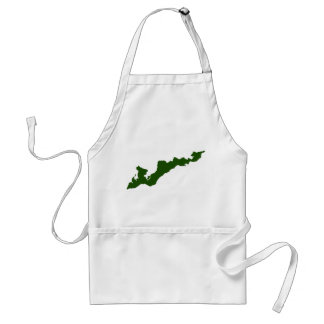 クラシック釣り島ロゴエプロン – 緑 スタンダードエプロン