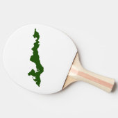 クラシック釣り島ロゴパドル – 緑 卓球ラケット (横)