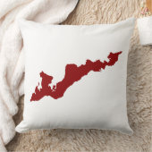 クラシック釣り島ロゴ枕 – 赤 クッション (ブランケット)