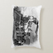 クラシック鉄道ファン蒸気機関車 アクセントクッション (裏面(縦))