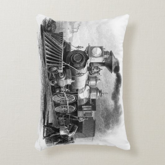 クラシック鉄道ファン蒸気機関車 アクセントクッション (正面(垂直))