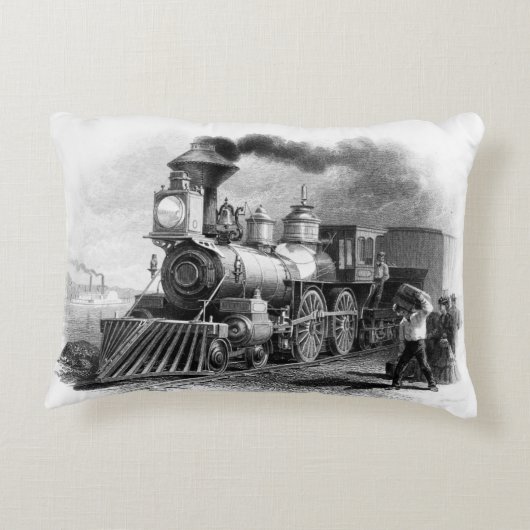 クラシック鉄道ファン蒸気機関車 アクセントクッション (裏面)